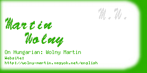 martin wolny business card